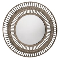 Zeneca Round Wall Mirror In Grey Frame