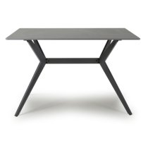 Tarsus Ceramic Dining Table With Metal Legs In Grey