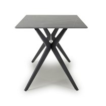 Tarsus Ceramic Dining Table With Metal Legs In Grey