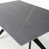 Tarsus Ceramic Dining Table With Metal Legs In Grey