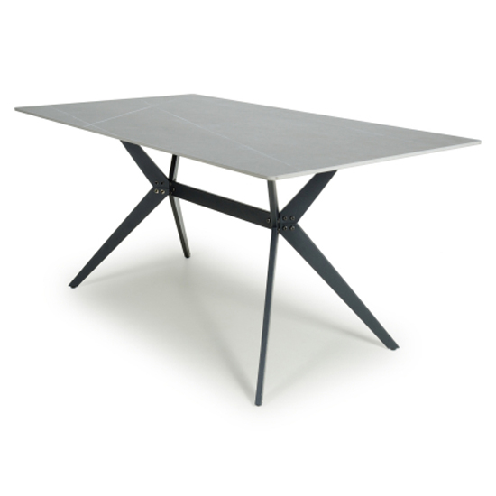 Tarsus Large Ceramic Top Dining Table In Grey