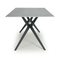 Tarsus Large Ceramic Top Dining Table In Grey