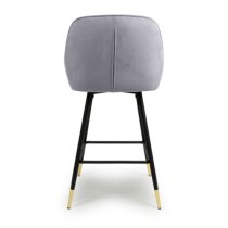 Sedona Grey Velvet Bar Stools With Metal Legs In Pair