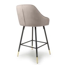 Sedona Mink Velvet Bar Stools With Metal Legs In Pair