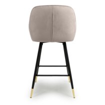 Sedona Mink Velvet Bar Stools With Metal Legs In Pair