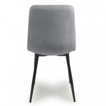 Vestal Grey Velvet Dining Chairs With Black Legs In Pair