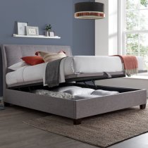 Arcadia Marbella Fabric Ottoman Double Bed In Grey