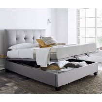 Williston Marbella Fabric Ottoman Double Bed In Grey