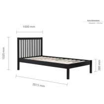 Novo Wooden Single Bed In Black