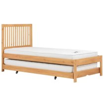 Broxton Rubberwood Single Bed With Guest Bed In Honey Pine