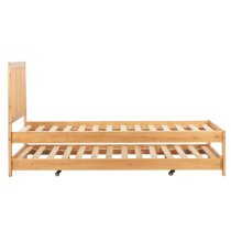 Broxton Rubberwood Single Bed With Guest Bed In Honey Pine