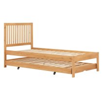 Broxton Rubberwood Single Bed With Guest Bed In Honey Pine