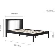 Novo Wooden Small Double Bed In Black