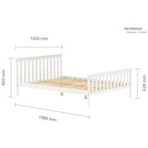 Oxfords Wooden Double Bed In White