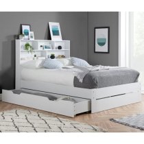 Alafia Wooden Storage King Size Bed In White