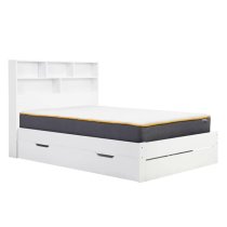 Alafia Wooden Storage King Size Bed In White