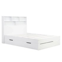 Alafia Wooden Storage King Size Bed In White