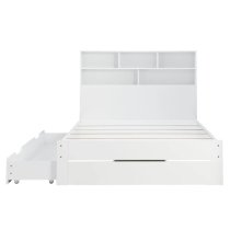 Alafia Wooden Storage King Size Bed In White