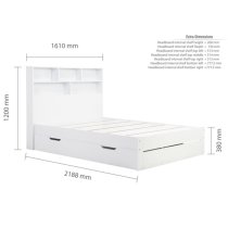 Alafia Wooden Storage King Size Bed In White