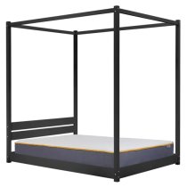 Darian Four Poster Wooden Double Bed In Black