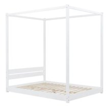 Darian Four Poster Wooden Double Bed In White