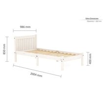 Ria Wooden Single Bed In White