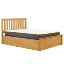 Phoney Rubberwood Ottoman Small Double Bed In Oak