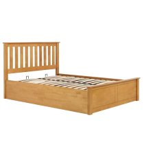 Phoney Rubberwood Ottoman Small Double Bed In Oak