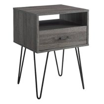 Avon Wooden Side Table With 1 Drawer In Slate Grey