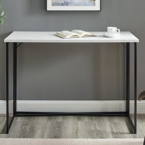 Monroe Wooden Laptop Desk In White Marble Effect With Y-Legs