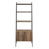 Lynn Industrial Modern Ladder Bookcase With Cabinet In Barnwood