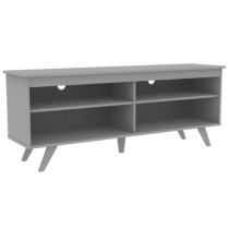 Viejo Wooden TV Stand With 4 Shelves In Grey