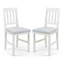 Calliope Ivory And Oak Wooden Dining Chairs In Pair