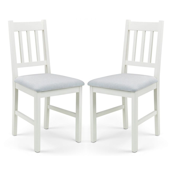 Calliope Ivory And Oak Wooden Dining Chairs In Pair