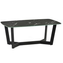 Oakley Glass Top Coffee Table In Black Marble Effect