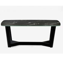 Oakley Glass Top Coffee Table In Black Marble Effect