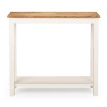 Calliope Wooden Console Table In Ivory And Oak