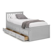 Macon Single Bed With Underbed And Drawers In Dove Grey