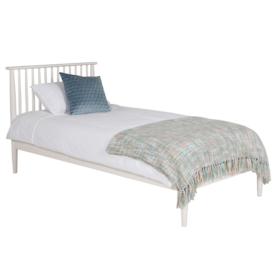 Afon Wooden Single Bed In White