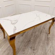 Laval Small Sintered Stone Top Dining Table In Polar