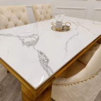 Laval Small Sintered Stone Top Dining Table In Polar