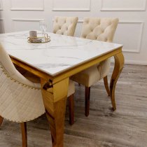 Laval Small Sintered Stone Top Dining Table In Polar