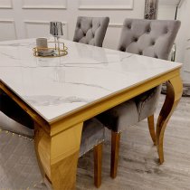 Laval Small Sintered Stone Top Dining Table In Polar