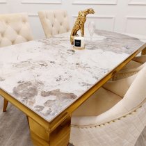 Laval Large Sintered Stone Top Dining Table In Pandora