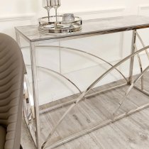 Seattle Sintered Stone Top Console Table In Stomach Ash Grey