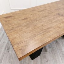 Alto Solid Wood Dining Table In Oak With Matt Black Metal Base