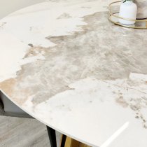 Novato Round Sintered Stone Top Dining Table In Pandora