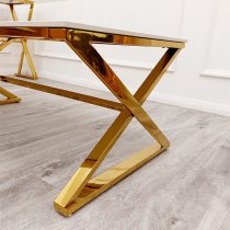 Wilson Polar White Sintered Stone Coffee Table With Gold Base