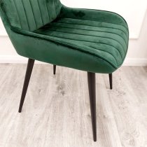 Danville Emerald Green Velvet Dining Chairs In Pair