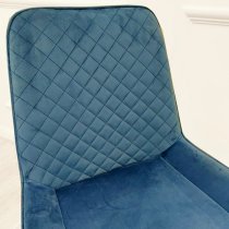 Lewiston Navy Blue Velvet Dining Chairs In Pair